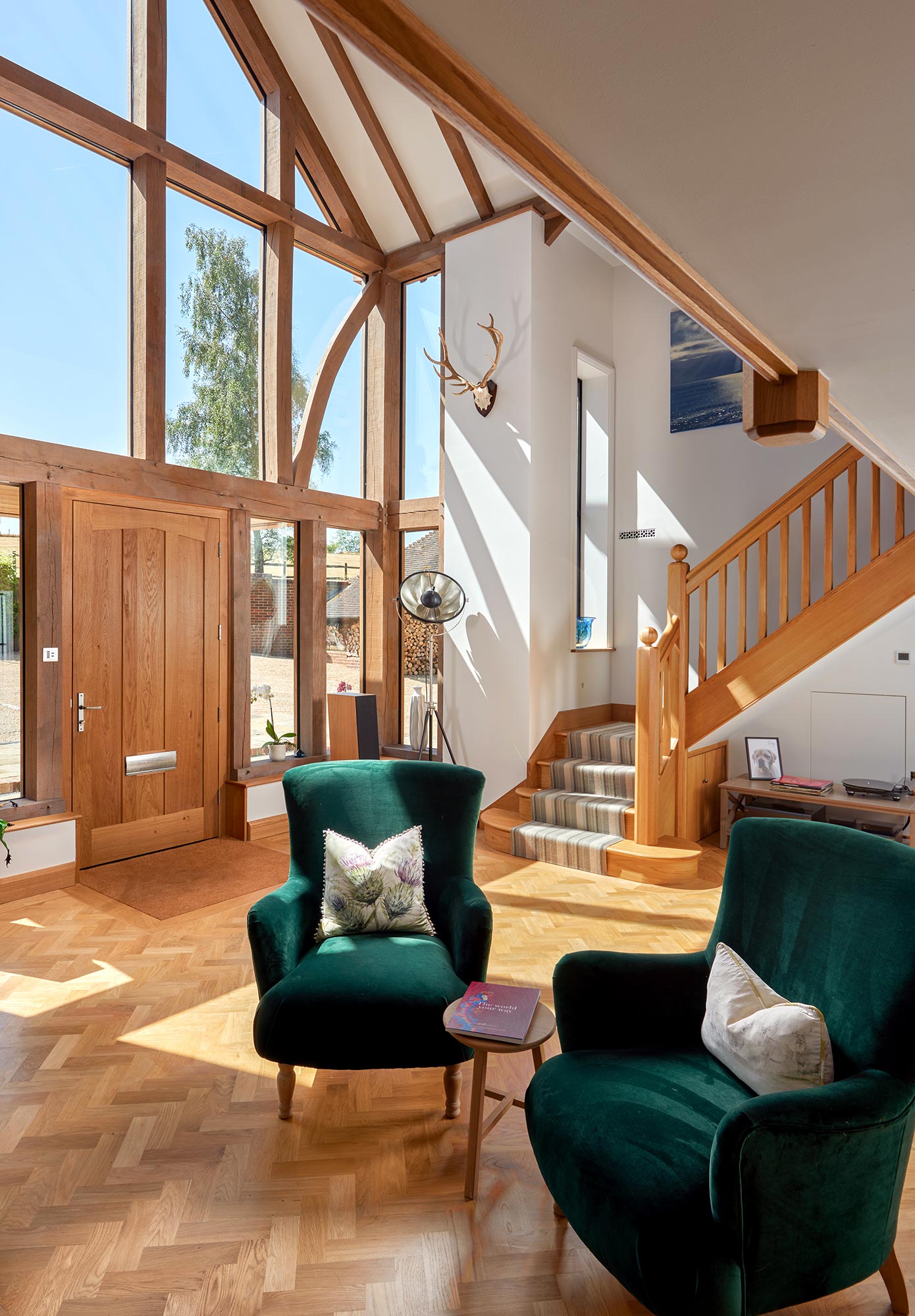 Lakeside House new porch extension - interior. KM Grant, Surrey