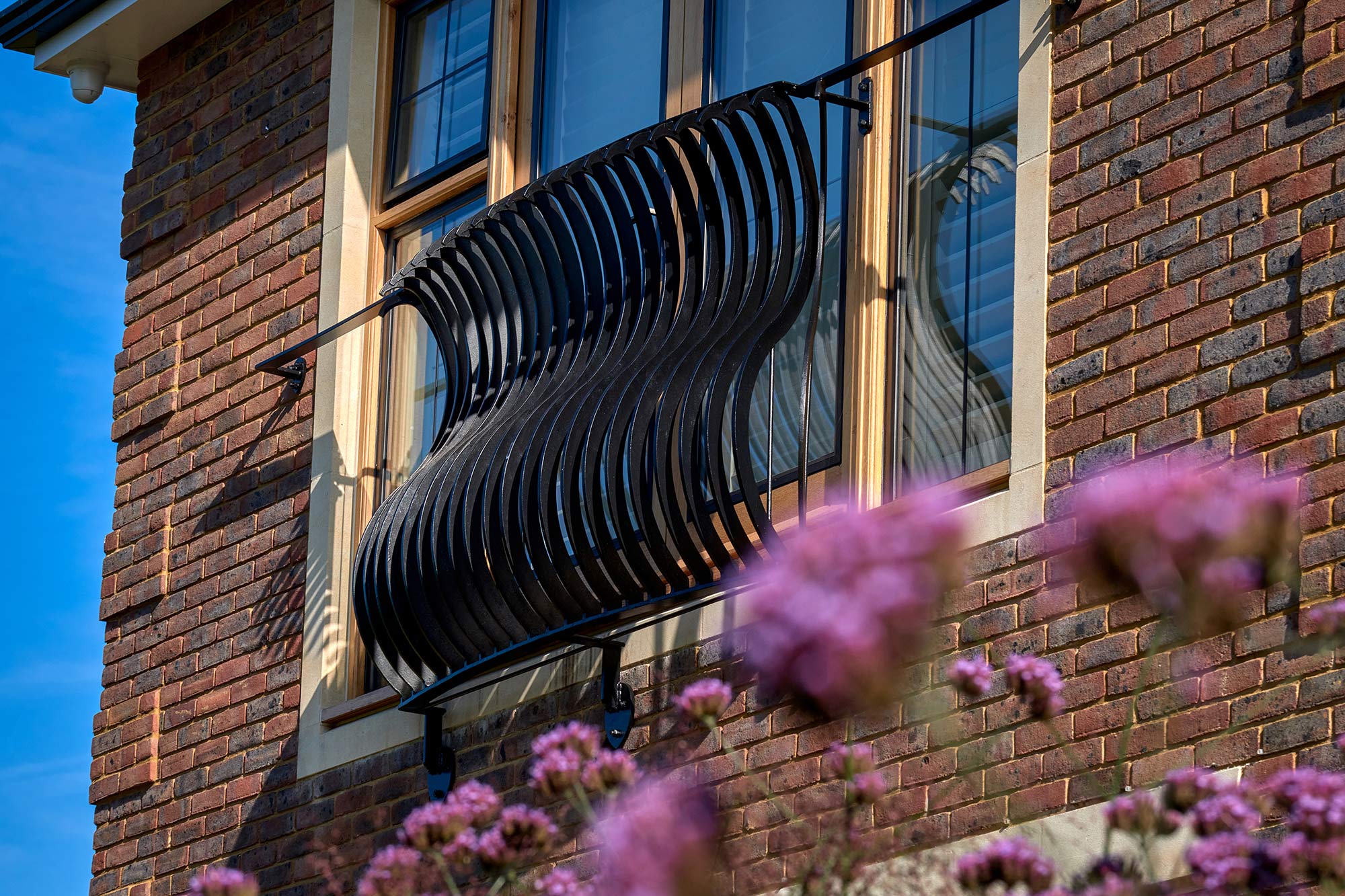 Balcony detail of Arts and Crafts House - built by KM Grant, Guildford, Surrey.
