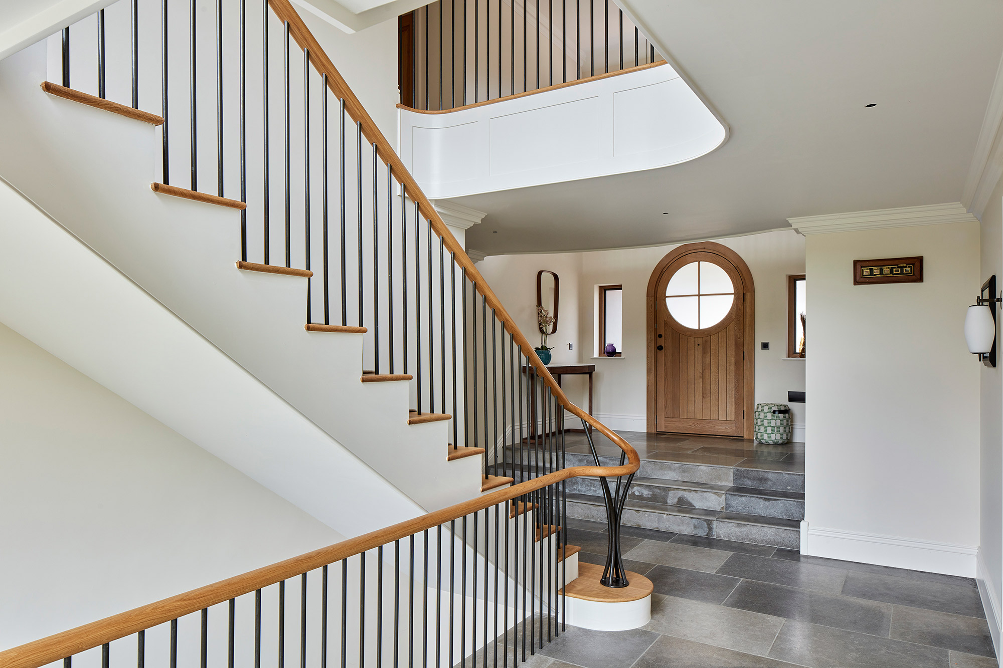 Hallway view towards stairs - New build by KM Grant Surrey