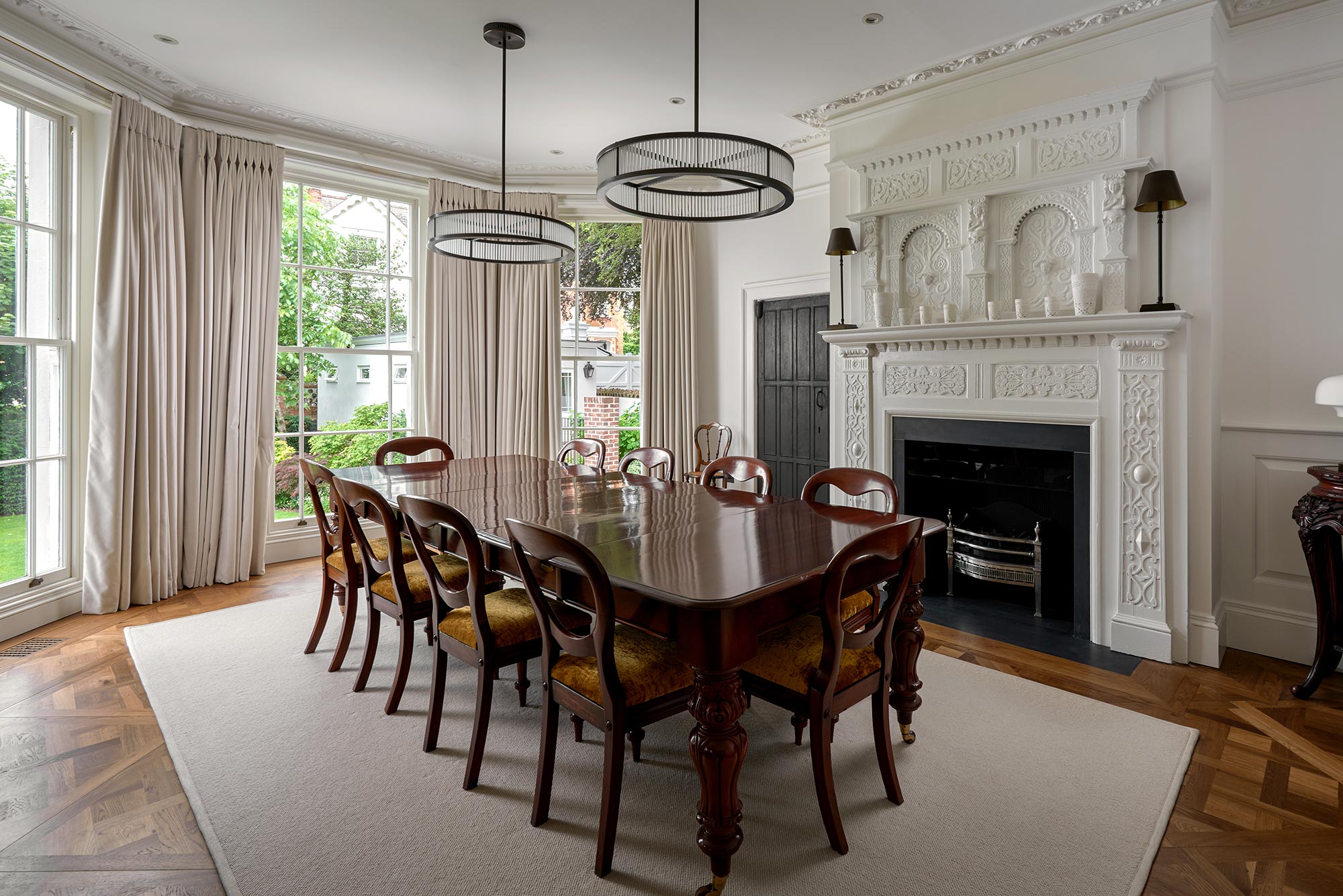 Interior dining room - Georgian renovation and extension by KM Grant Guildford, Surrey