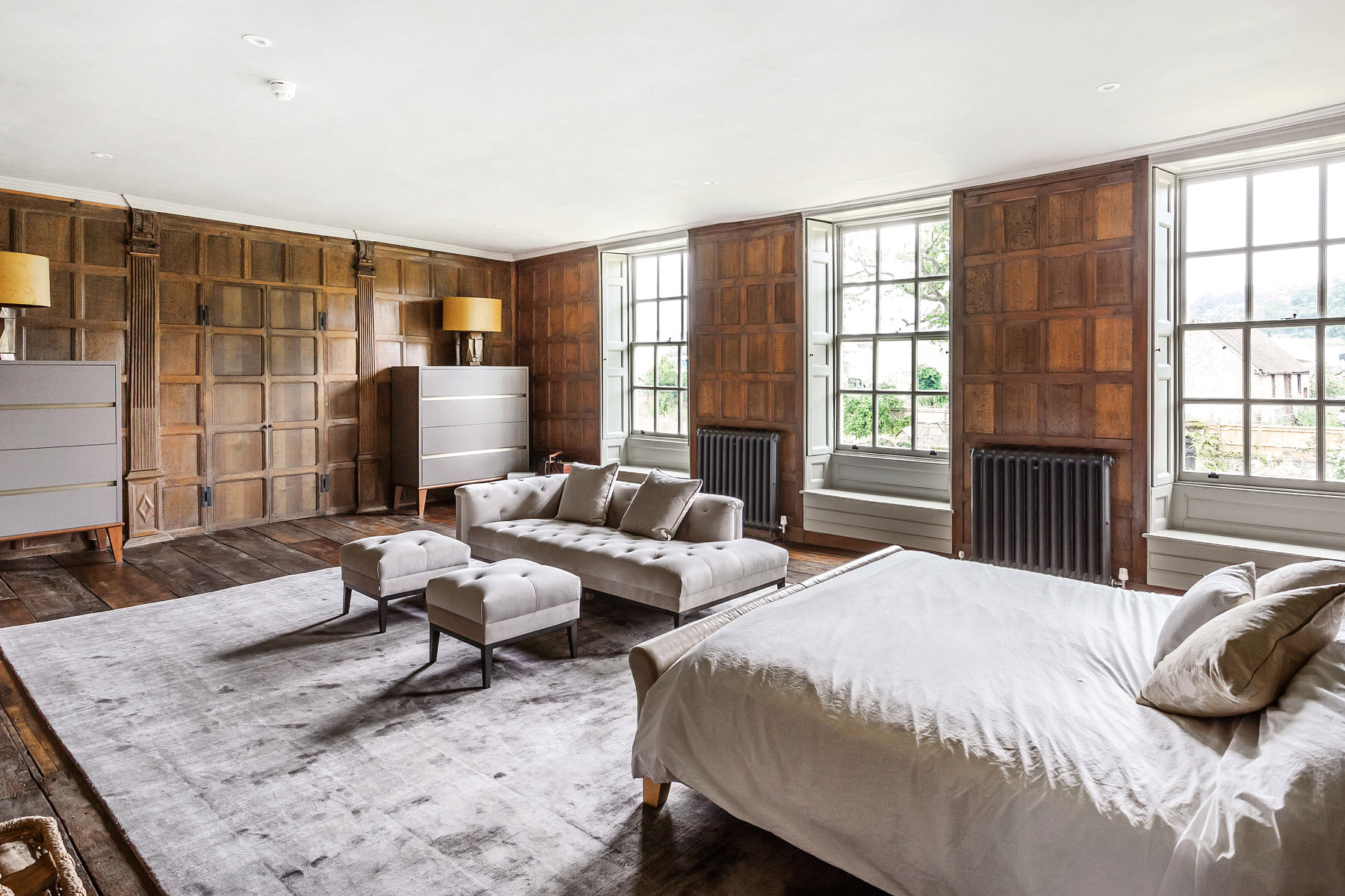 Grade 2 listed manor house bedroom KM Grant
